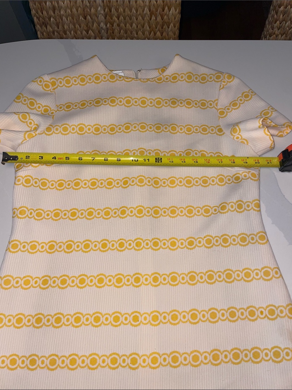 60’s Vintage L’Aiglon mod yellow and white dress and jacket L - Picture 9 of 16
